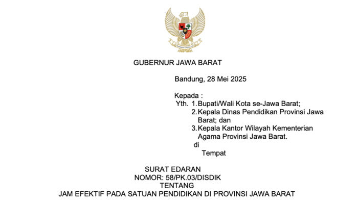 Gubernur Jabar Terbitkan Surat Edaran Baru tentang Jam Efektif Belajar di Sekolah